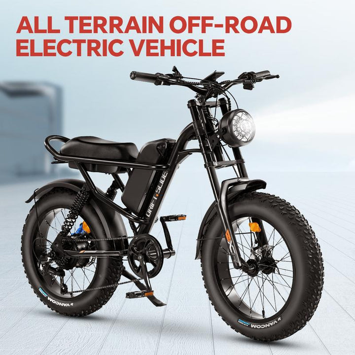 DRIFT.SLIDE 1500W Electric Bike - 28 MPH, 60 Miles Range, All-Terrain Fat Tire, 7-Speed, Removable 48V Battery - Ultimate Moped Style Adventure!