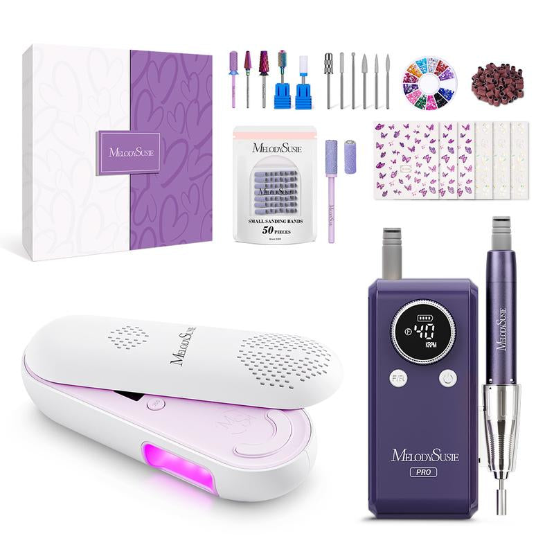 Melodysusie Ultimate Mother's Day Nail Drill Gift Set - Premium Nail Drill & Lamp for Beginners and Pros