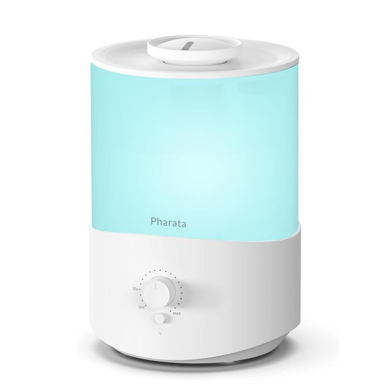 Pharata 2.5L Top Fill Cool Mist Humidifier & Essential Oil Diffuser - Ideal for Bedrooms, Babies, and Lush Indoor Plants