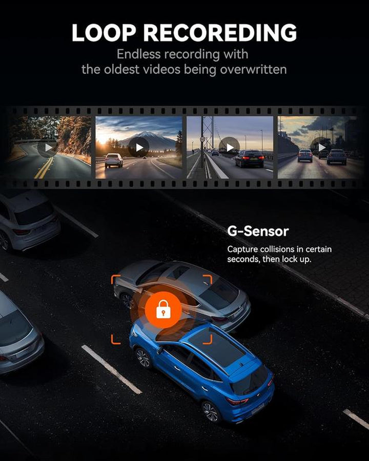 WOLFBOX G840S 12" 4K Mirror Dash Cam - Dual Cameras, Night Vision, GPS & 32GB Card - Ultimate Backup Camera for Cars & Trucks - Perfect Father's Day Gift!