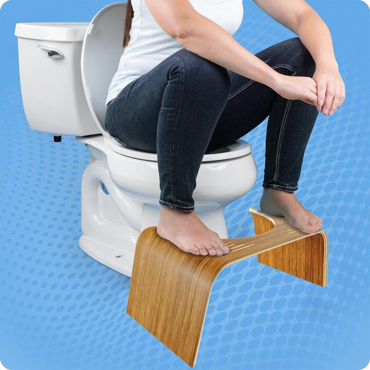Squatty Potty Slim Teak Toilet Stool - Doctor Recommended for Better Digestion and Comfort