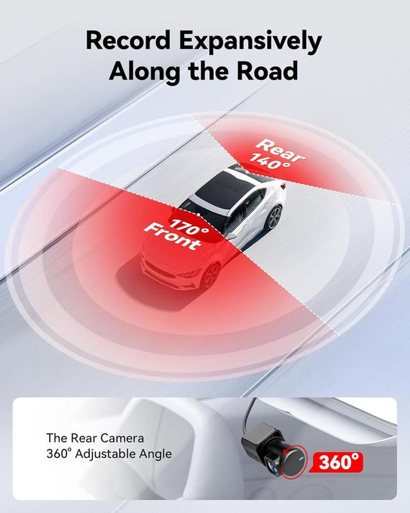 REDTIGER F7NP Dash Cam - 4K Front & 2.5K Rear, Wi-Fi & GPS, 3.16" IPS Screen, Night Vision, 170° Wide Angle, 24H Parking Mode