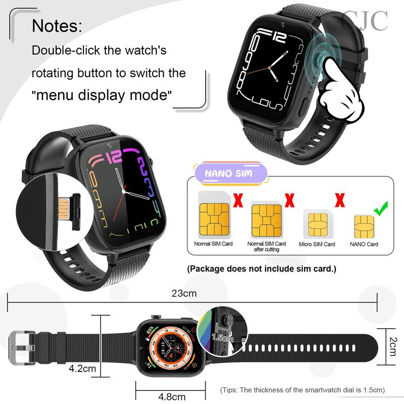 CJC Kids Smartwatch with Built-In GPS, SOS Emergency Call Button, Two-Way Talk Function, Camera, 47 Educational Games, Tons of Apps to Download Touch Screen Weaved Strap Wearable Smartphone Wristwatch