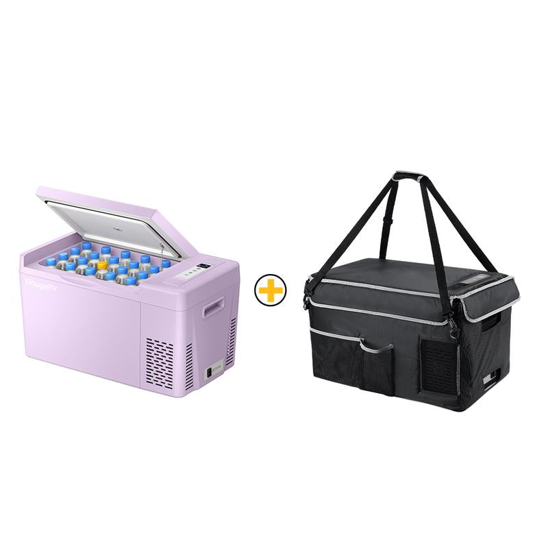 Bougerv 23 Quart Portable Fridge - Ultimate Camping & Road Trip Cooler with Dual Voltage for Trucks, Vans, and RVs - Freezes Down to -7℉!