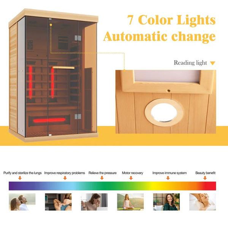 Premium 2-Person Infrared Sauna with Bluetooth Compatibility for Ultimate Relaxation