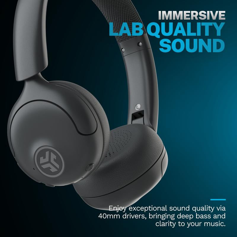 JLab Go Lux Active Noise Cancelling On-Ear Headphones - 70+ Hours Bluetooth, Hybrid ANC, Be Aware Mode & Spatial Audio for Android