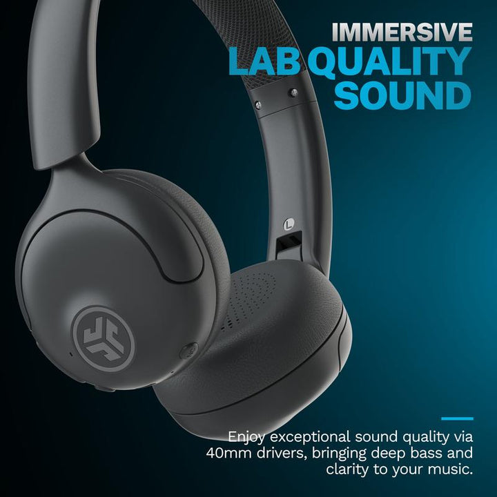 JLab Go Lux Active Noise Cancelling On-Ear Headphones - 70+ Hours Bluetooth, Hybrid ANC, Be Aware Mode & Spatial Audio for Android