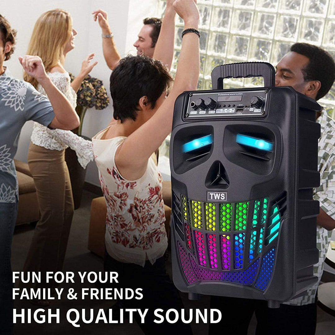 Ultimate Wireless Bluetooth Speaker with Subwoofer - All-in-One Sound System for Home & Outdoors with Remote, FM Radio, TF Card, LED Lights & MP3 Player (B-S08)