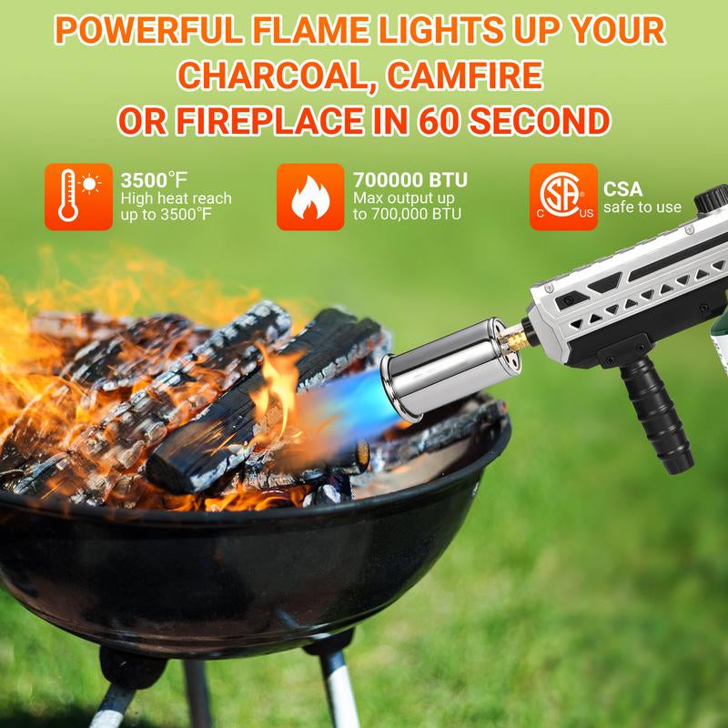 Ultimate Kitchen Torch - 700,000 BTU Culinary Blow Torch for BBQ, Steak, and Creme Brulee - Perfect Outdoor Cooking & Campfire Starter - Ideal Christmas Gift!