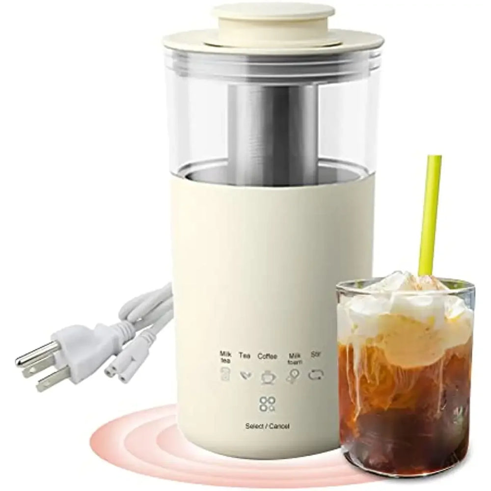 5-in-1 Portable Electric Coffee and Tea Maker with Milk Frother - Your Ultimate Health-Preserving Drink Solution!