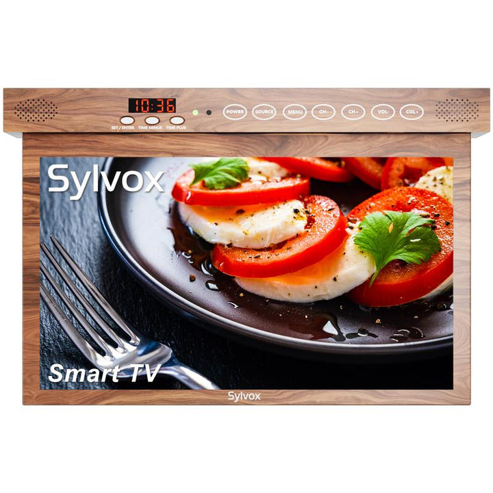 SYLVOX 15.6" Smart TV - Under Cabinet Design, Google TV, 1080P FHD, Wifi & Bluetooth for Kitchen, Bedroom, RV Camper