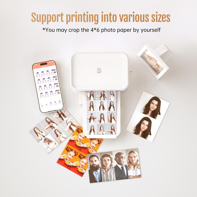 Portable 4X6 Photo Printer with 20 Sheets & 1 Ribbon - Perfect for iPhone, Android & Smartphones - Thermal Dye-Sublimation & AR Video Printing