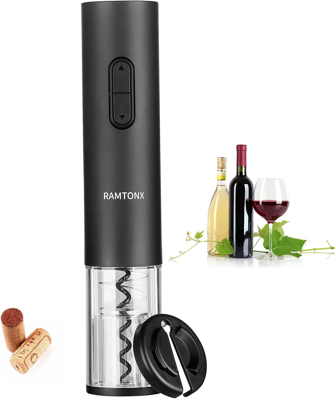 Automatic Electric Wine Bottle Opener with Foil Cutter - Perfect Gift for Wine Lovers, Waiters, and Home Entertainers - Portable and Easy to Use for Parties and Outdoor Events