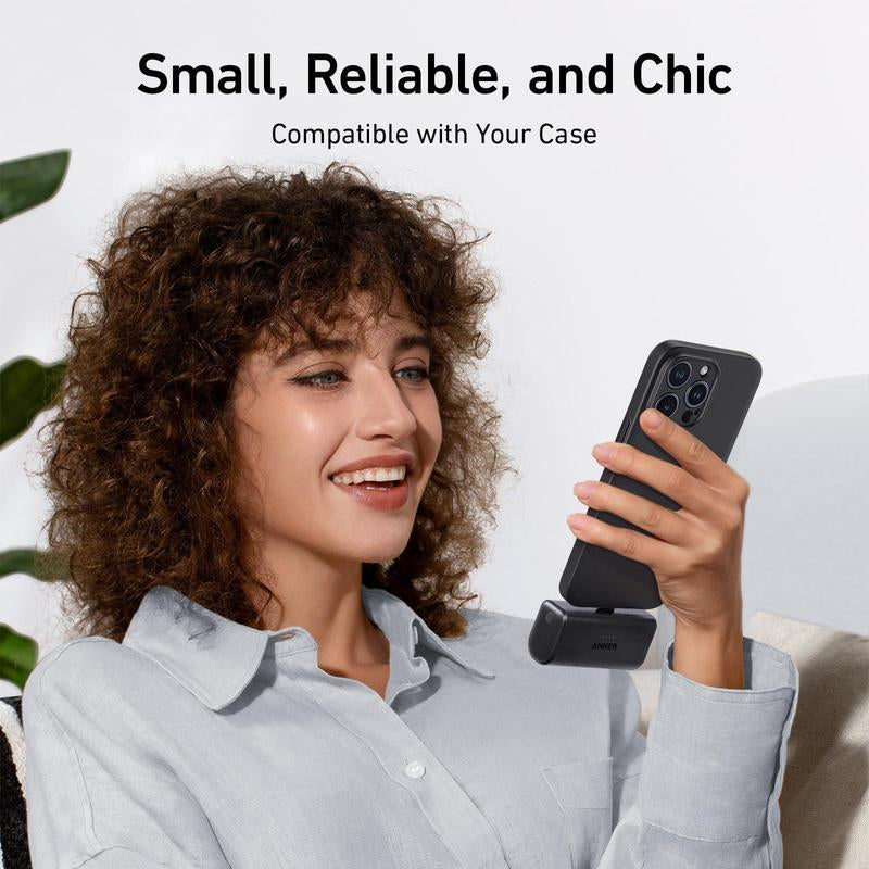 Anker Nano Power Bank, 12W Built-In Lightning Connector and 22.5W Built-In USB-C Connector, for Iphone 14/13/12 Series