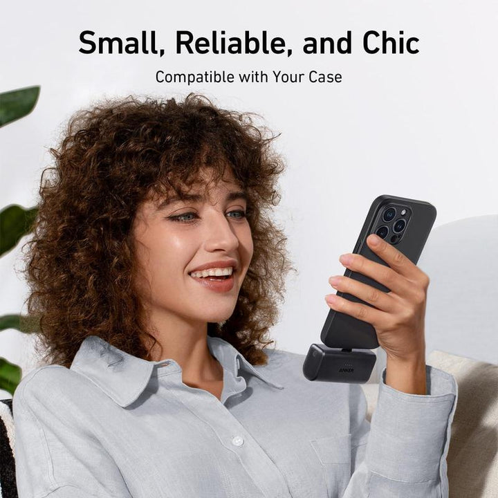 Anker Nano Power Bank, 12W Built-In Lightning Connector and 22.5W Built-In USB-C Connector, for Iphone 14/13/12 Series