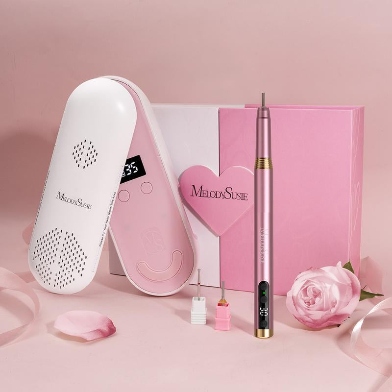 Melodysusie Ultimate Mother's Day Nail Drill Gift Set - Premium Nail Drill & Lamp for Beginners and Pros
