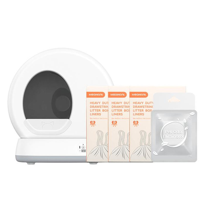 Meowant SC01 Smart Self-Cleaning Cat Litter Box - Extra Large, Odor Control, App Controlled with Mat & Liner - Ultimate Convenience for Pet Owners!