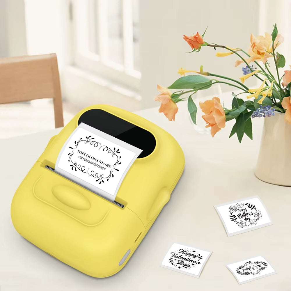 Compact Bluetooth Mini Label Printer - Inkless Thermal Adhesive Sticker & Barcode Maker P50
