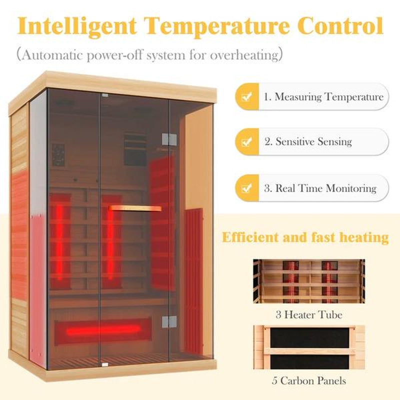 Premium 2-Person Infrared Sauna with Bluetooth Compatibility for Ultimate Relaxation
