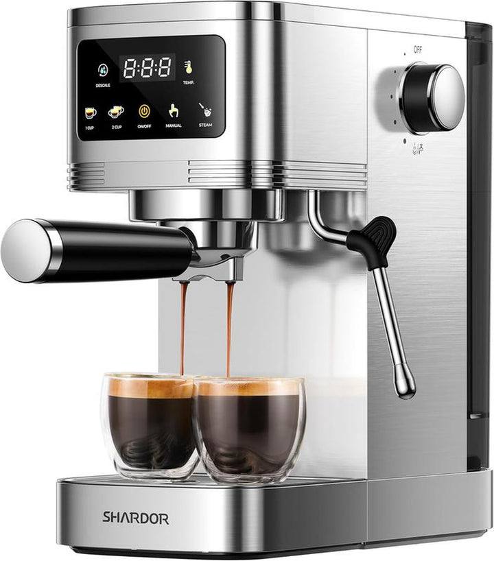 SHARDOR Single Serve Coffee Maker - Versatile Hot & Iced Brew, 5 Cup Sizes, 20 Bar Espresso Machine with Milk Frother & Touchscreen for K Cup Pods & Ground Coffee