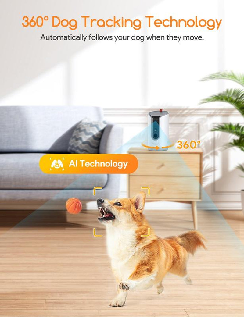 Meowant Interactive Dog Treat Dispenser with 2K HD Camera