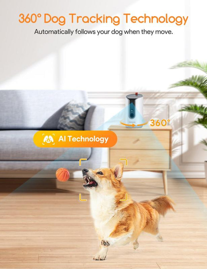 Meowant Interactive Dog Treat Dispenser with 2K HD Camera