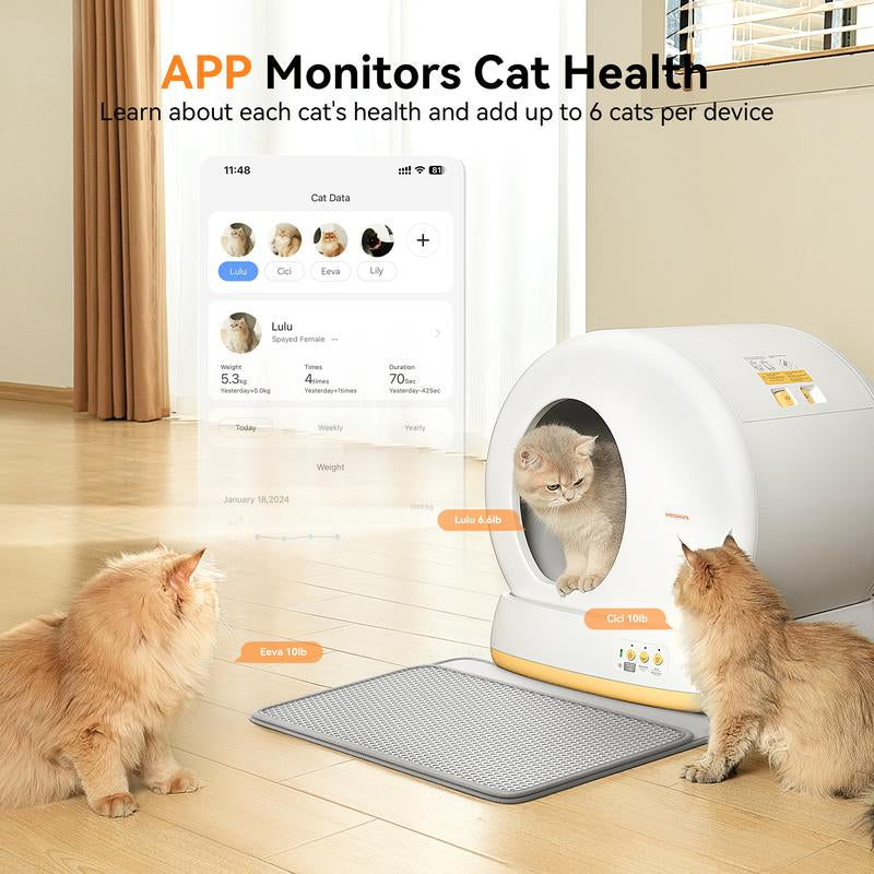 Meowant SC01 Smart Self-Cleaning Cat Litter Box - Extra Large, Odor Control, App Controlled with Mat & Liner - Ultimate Convenience for Pet Owners!