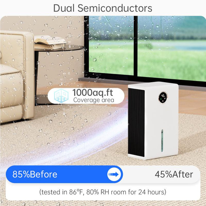 Ultra-Quiet Smart Dehumidifier & Air Purifier with 7 Color LED Lights - Ideal for Home and Large Spaces
