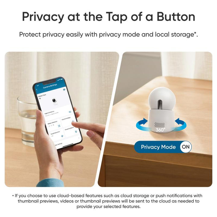 Eufy Indoor Cam E30, Latest Generation, 4K UHD Security Camera, 360 Pan-Tilt, Color Night Vision, AI Detection for Human/Pet/Audio/Crying, Human/Pet Auto Tracking, Works with Homekit｜Spingtok
