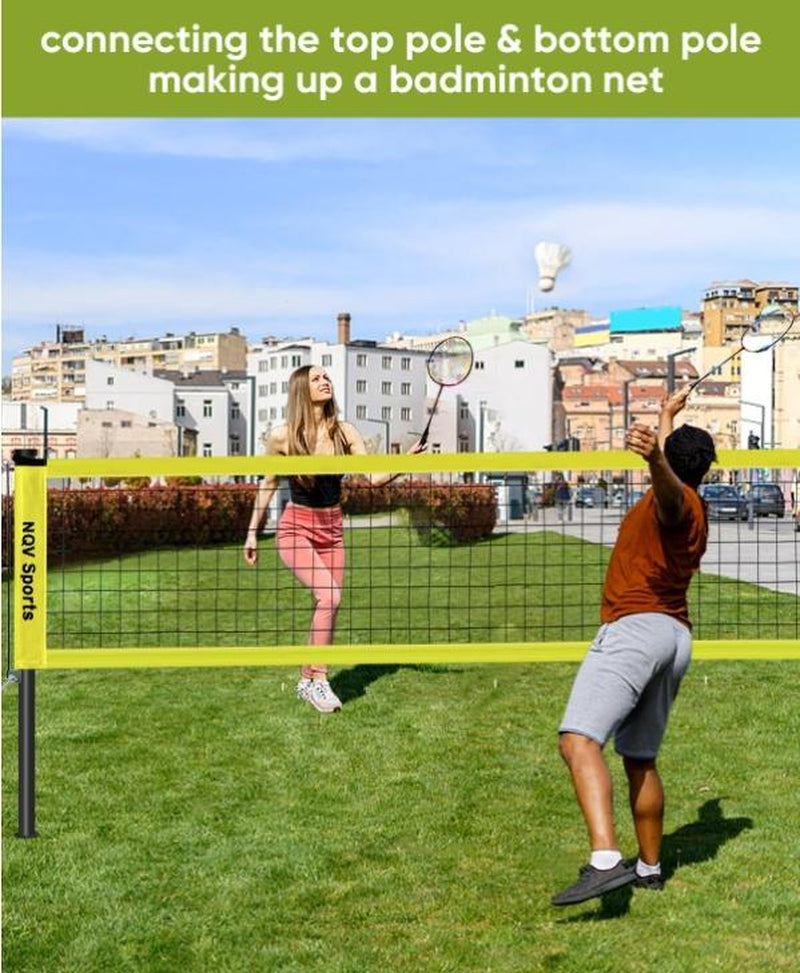 NQV Premium Heavy Duty Outdoor Volleyball Net Set - Adjustable Height Aluminum Poles, Anti-Sag System, Pump & Carrying Bag Included!