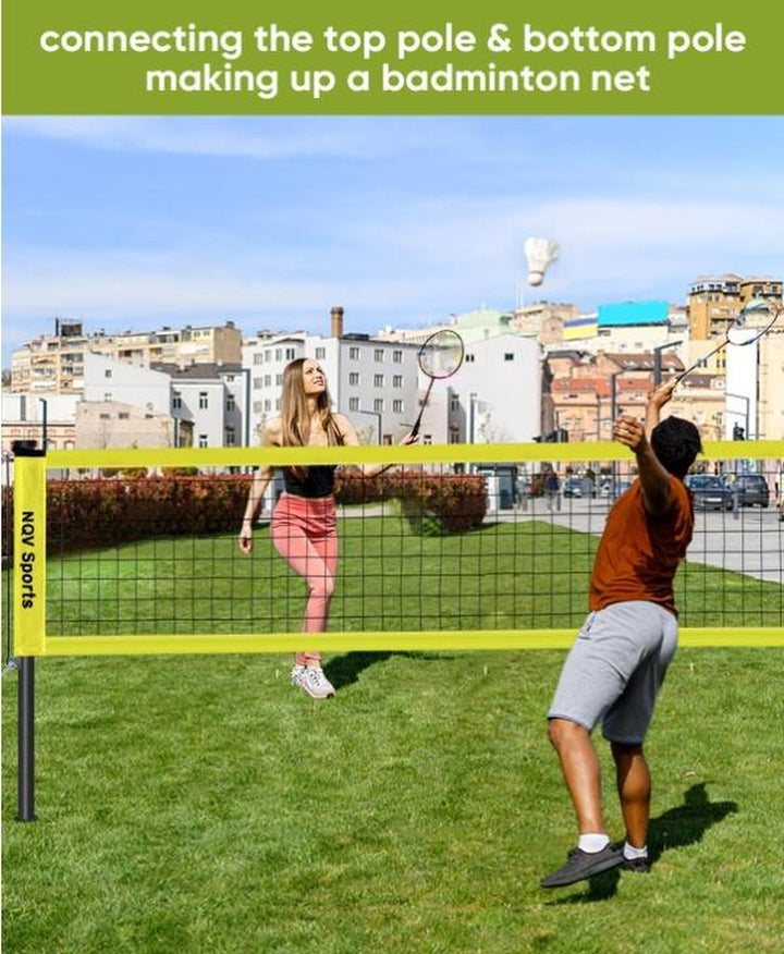 NQV Premium Heavy Duty Outdoor Volleyball Net Set - Adjustable Height Aluminum Poles, Anti-Sag System, Pump & Carrying Bag Included!