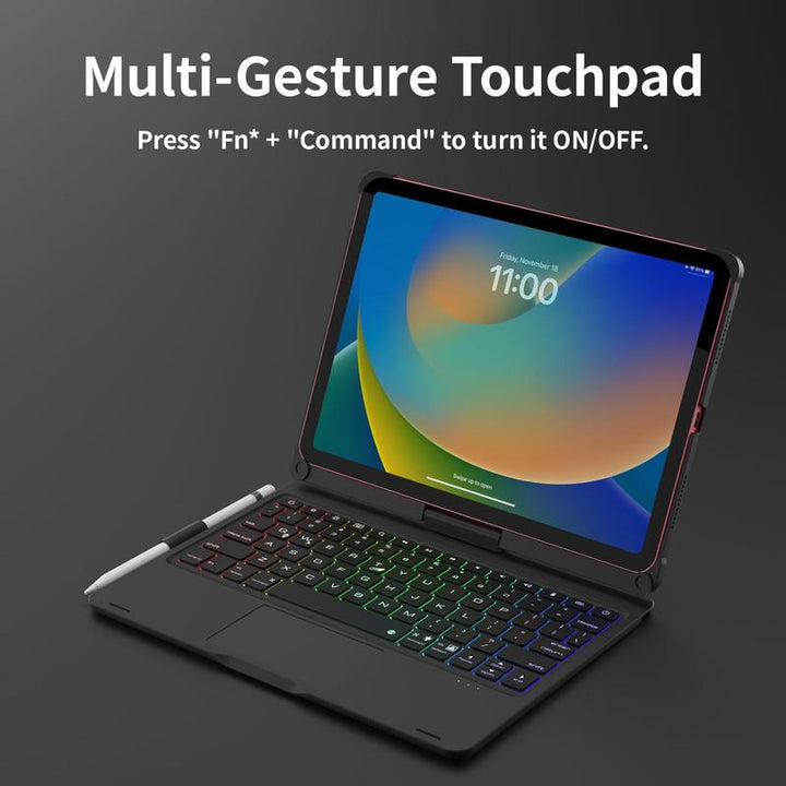Ultimate 360° Rotatable Tablet & Keyboard Case with Colorful Backlight & Pencil Holder for iPad 10th Generation 10.9" (2022)