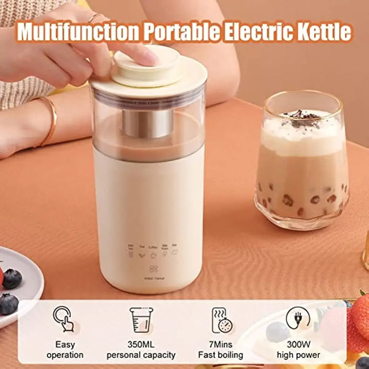5-in-1 Portable Electric Coffee and Tea Maker with Milk Frother - Your Ultimate Health-Preserving Drink Solution!