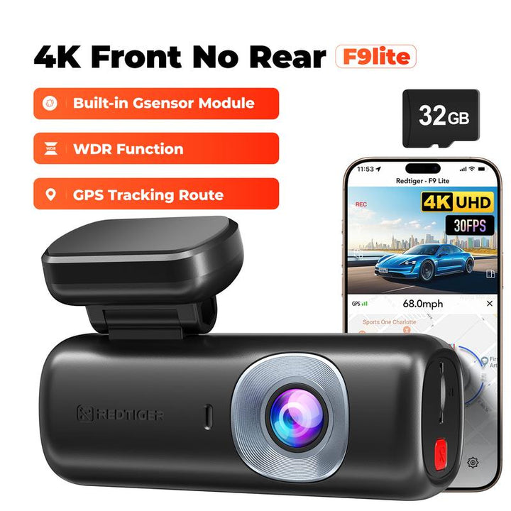 REDTIGER F7NP Dash Cam - 4K Front & 2.5K Rear, Wi-Fi & GPS, 3.16" IPS Screen, Night Vision, 170° Wide Angle, 24H Parking Mode