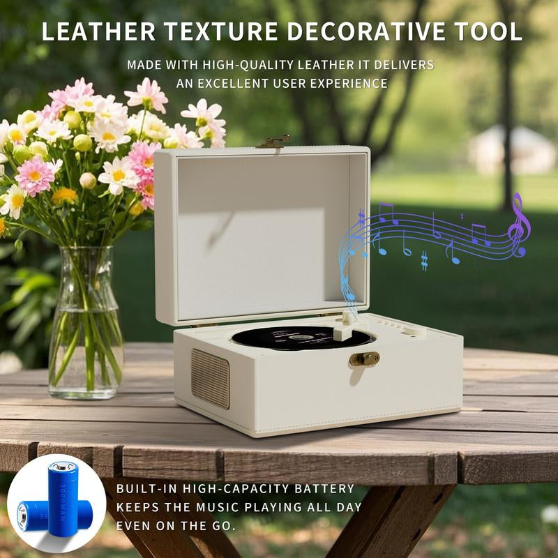 Yintiny Portable Bluetooth 5.0 CD Player with Speaker - Retro Suitcase Design for Home Use【Soft Voice】, Model CD2-LH168
