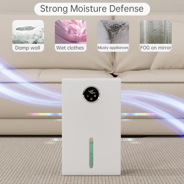 Ultra-Quiet Smart Dehumidifier & Air Purifier with 7 Color LED Lights - Ideal for Home and Large Spaces