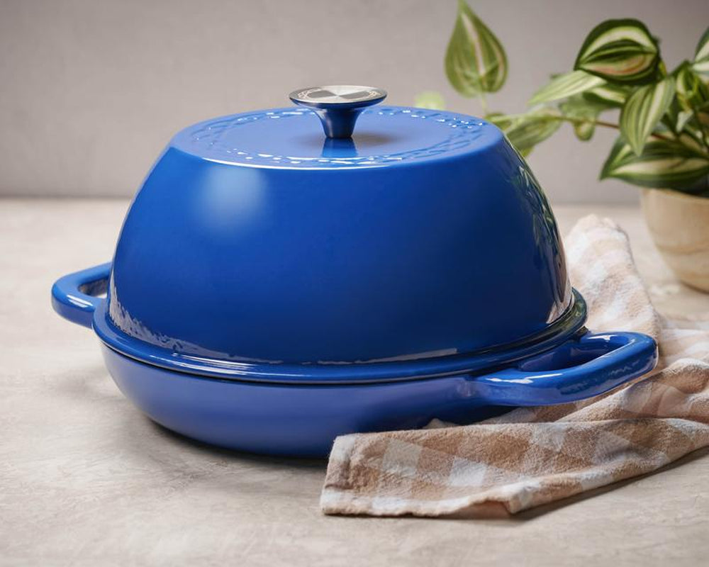 Versatile 6-Quart Enameled Cast Iron Freeform Dutch Oven - Perfect for All Your Cooking Needs!