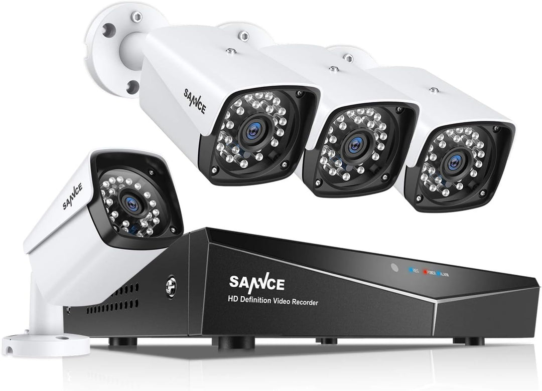 4CH 1080P Full HD Wired Security Camera System - Complete with 4 Night Vision Bullet Cameras & Hassle-Free Plug & Play Setup!