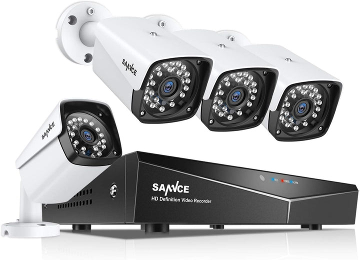 4CH 1080P Full HD Wired Security Camera System - Complete with 4 Night Vision Bullet Cameras & Hassle-Free Plug & Play Setup!