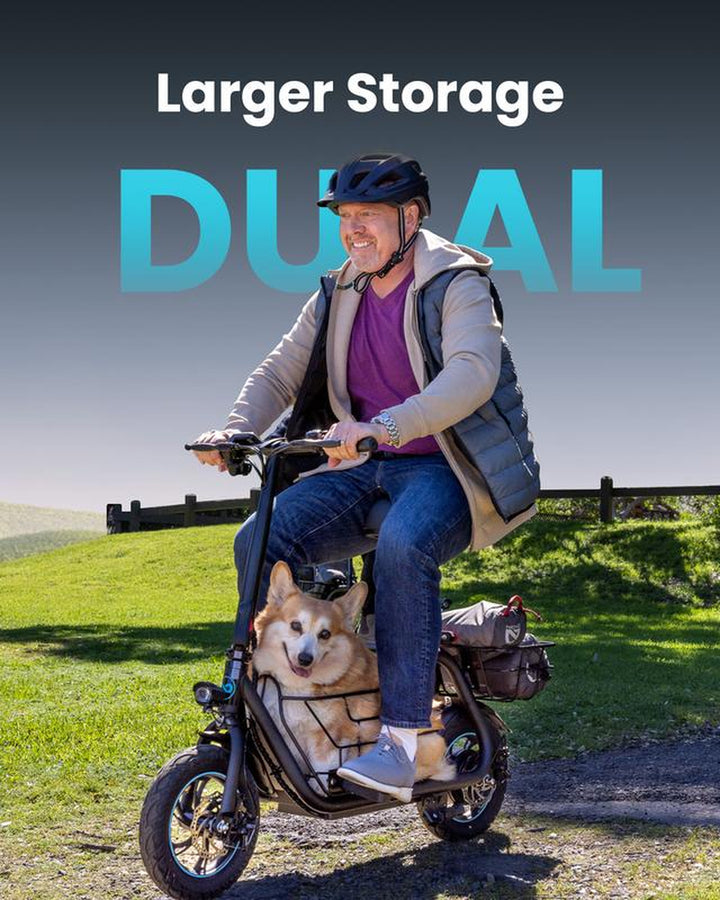 Ultimate Electric Scooter for Adults - 550W Motor, 20-Mile Range, 18.6MPH Speed, Comfortable Seat & Ample Storage for Pets & Cargo
