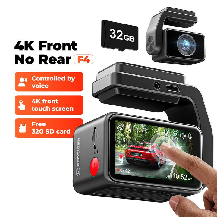 REDTIGER F7NP Dash Cam - 4K Front & 2.5K Rear, Wi-Fi & GPS, 3.16" IPS Screen, Night Vision, 170° Wide Angle, 24H Parking Mode