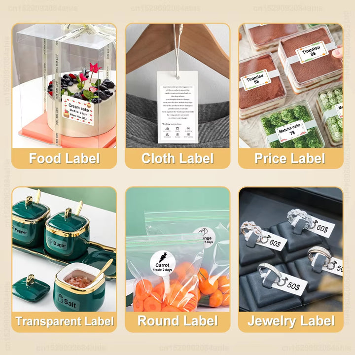 Compact Bluetooth Mini Label Printer - Inkless Thermal Adhesive Sticker & Barcode Maker P50