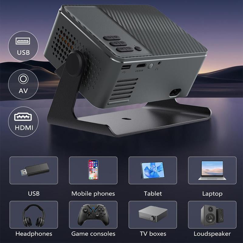 Ultimate Android 13 Smart Projector - Stunning 1080P Support, 200" Display, Auto Keystone Correction, WiFi & Bluetooth 5.0