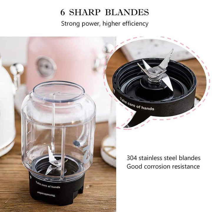 Homeleader Personal Smoothie Blender - 6 Sharp Blades, 21Oz Travel Cup & Lids, Pink - Perfect for Shakes & Juicing!