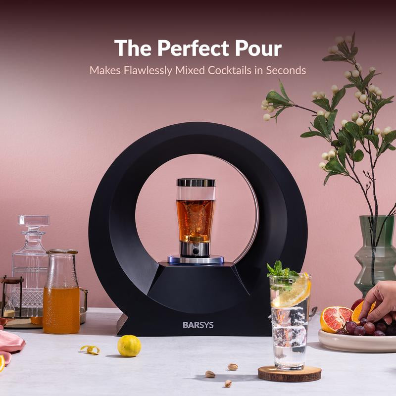 Barsys 360 Home Bar Cocktail Mixer - Effortlessly Craft Personalized Margaritas & Mocktails with App-Enabled Precision (Black)
