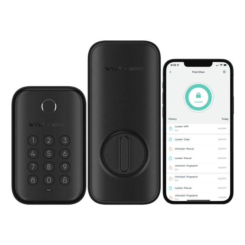 Wyze Lock Bolt - Smart Fingerprint Keyless Deadbolt with Bluetooth Control, Weatherproof Auto-Lock Security Solution