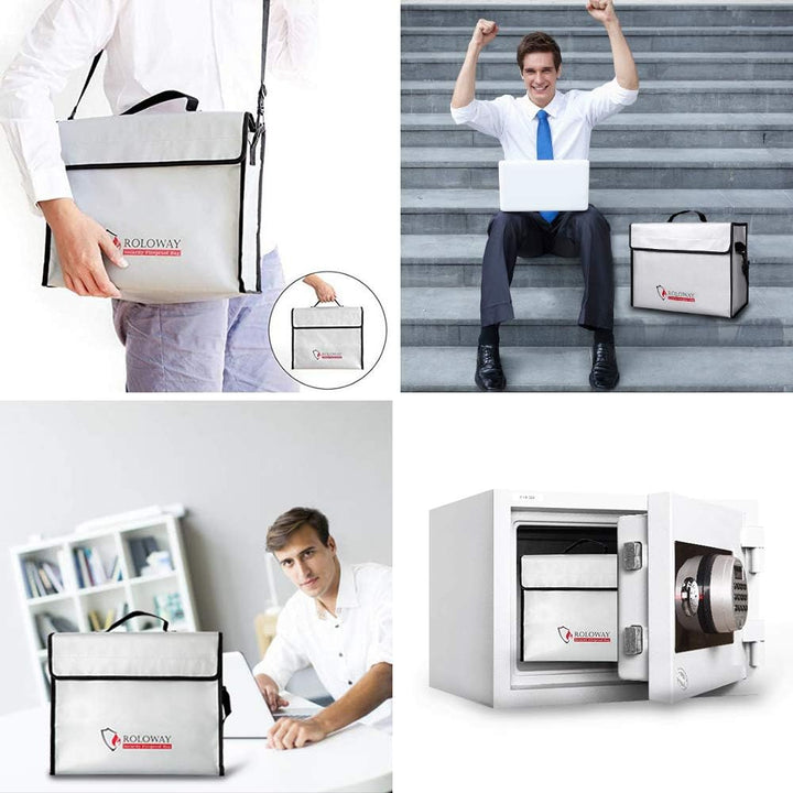 Ultimate Fireproof & Water Resistant Document and Money Bag - Secure Protection for Cash, Valuables & Passports (15 x 12 x 5 Inches) with Silicone Coating & Zipper Closure
