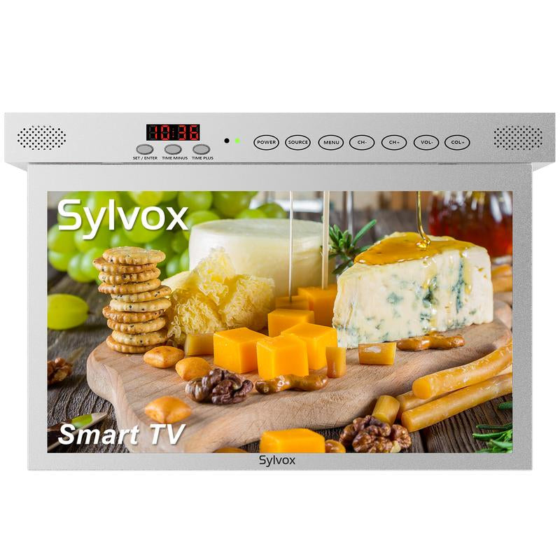 SYLVOX 15.6" Smart TV - Under Cabinet Design, Google TV, 1080P FHD, Wifi & Bluetooth for Kitchen, Bedroom, RV Camper