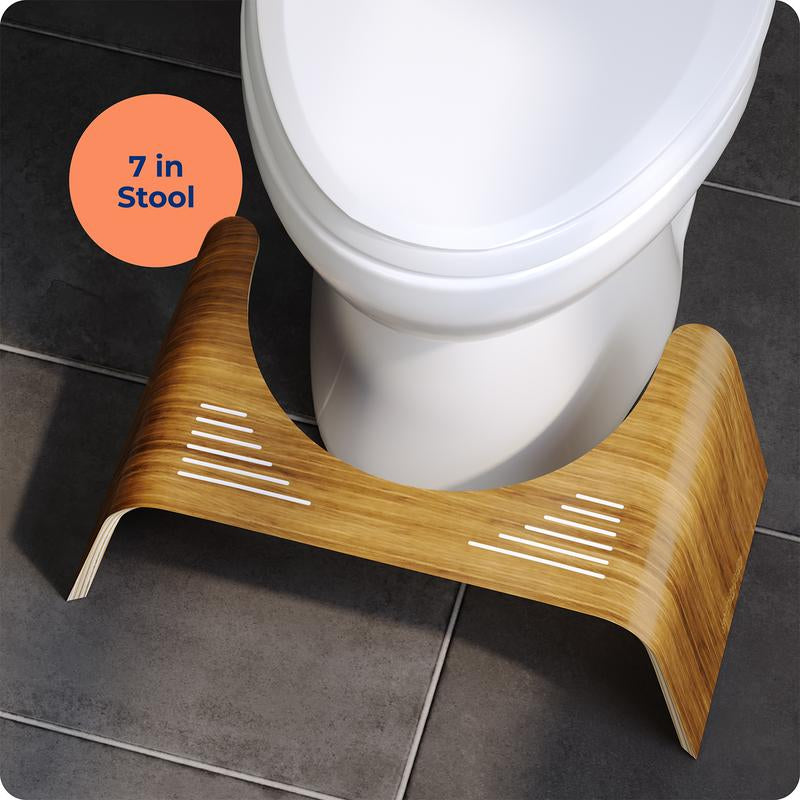 Squatty Potty Slim Teak Toilet Stool - Doctor Recommended for Better Digestion and Comfort