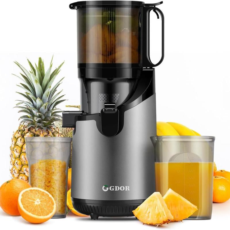 Premium Cold Press Juicer with Versatile Feed Chutes and Powerful Masticating Motor for Fresh Juice Extraction